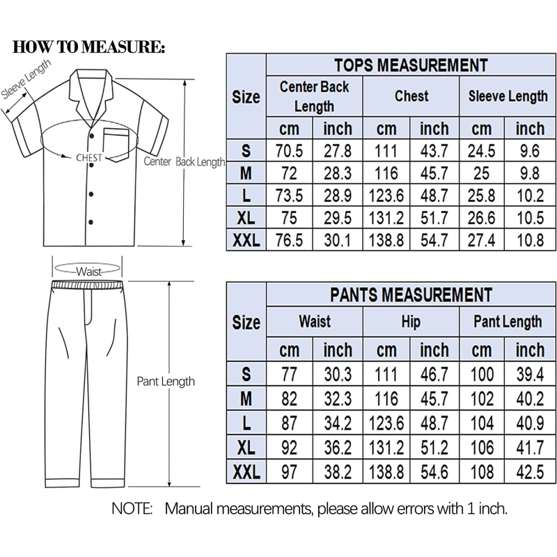 SWOMOG Men's Silk Satin Pajama Set Short Sleeve Classic Sleepwear Button Down Loungewear with Long Pants - Image 6